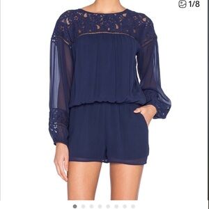 Joie Jevin Navy Lace Romper